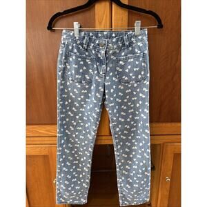 J.CREW CREWCUTS STRETCH JEANS WITH HEARTS ADJUSTABLE WAIST SIZE 10